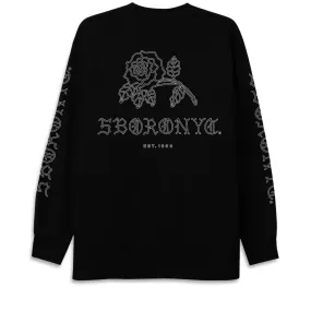 5Boro Withered Rose Long Sleeve T-Shirt - Black/White