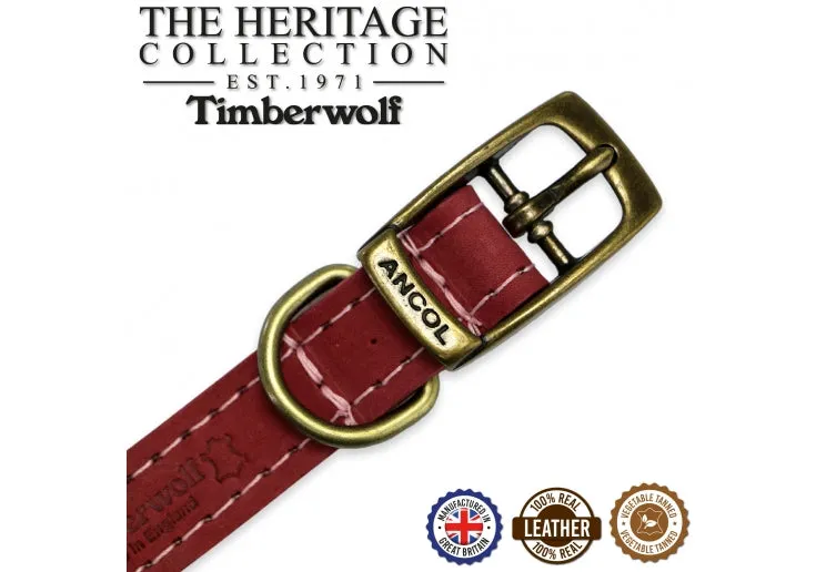 Ancol - Timberwolf Leather Collar - Pink - Size 8 (55-63cm)