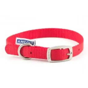 Ancol - Viva Nylon Buckle Collar - Red - Size 1 (20-26cm)