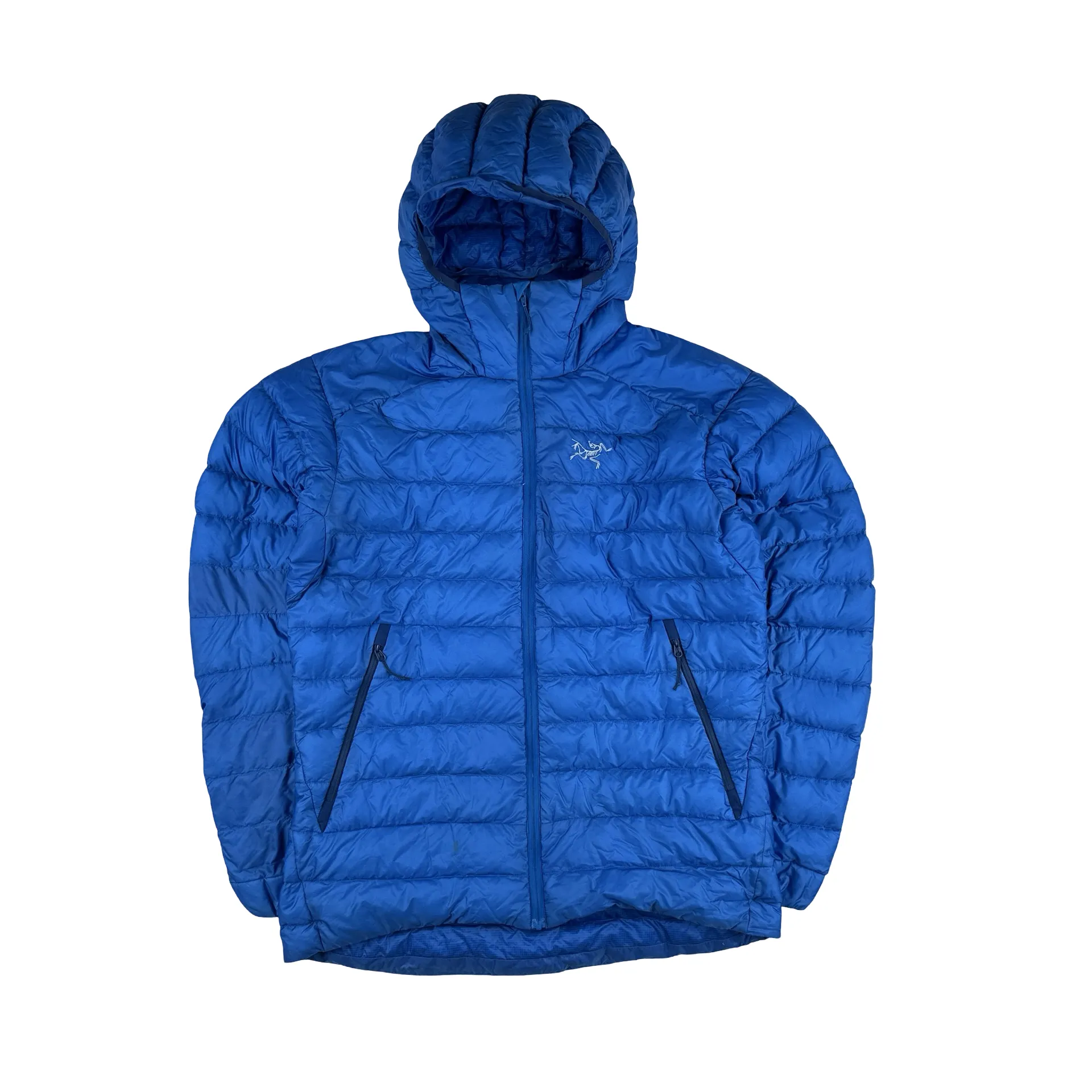 Arcteryx Blue Down Filled Zipped Hooded Jacket- Medium