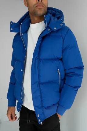 Boxy Down Insulated Puffer Jacket - Blue