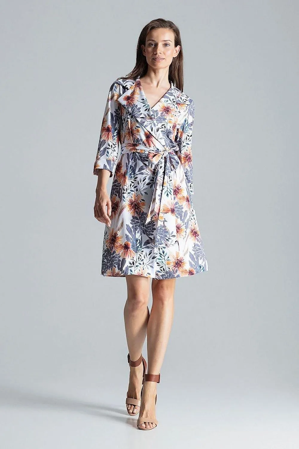 Chic Adjustable Waist-Tie Shirt Dress with Trendy Patterns