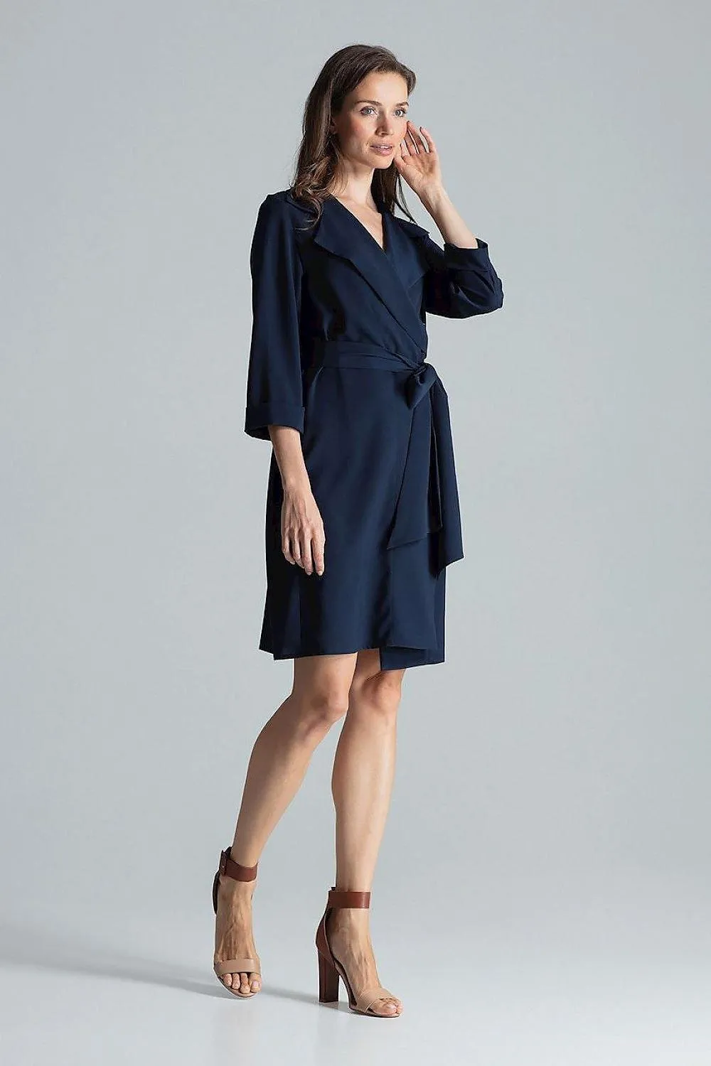 Chic Adjustable Waist-Tie Shirt Dress with Trendy Patterns