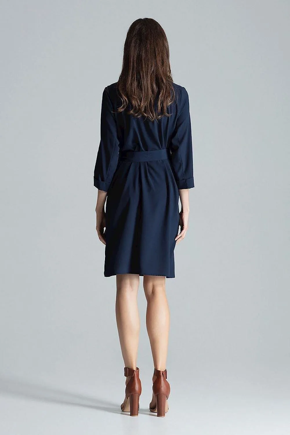 Chic Adjustable Waist-Tie Shirt Dress with Trendy Patterns