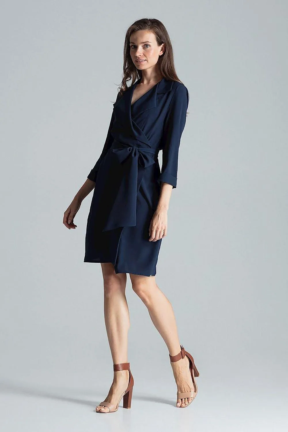 Chic Adjustable Waist-Tie Shirt Dress with Trendy Patterns