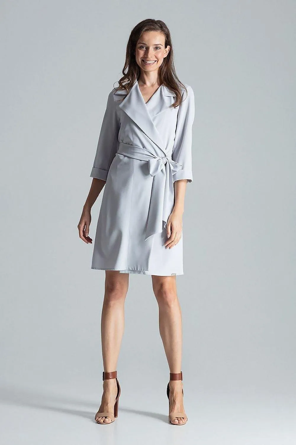 Chic Adjustable Waist-Tie Shirt Dress with Trendy Patterns