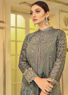 Chiffon embroidered designer eid dress on sale in carribean coast color # P2487