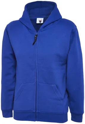 Childrens Classic Full Zip Hooded Sweatshirt | Royal