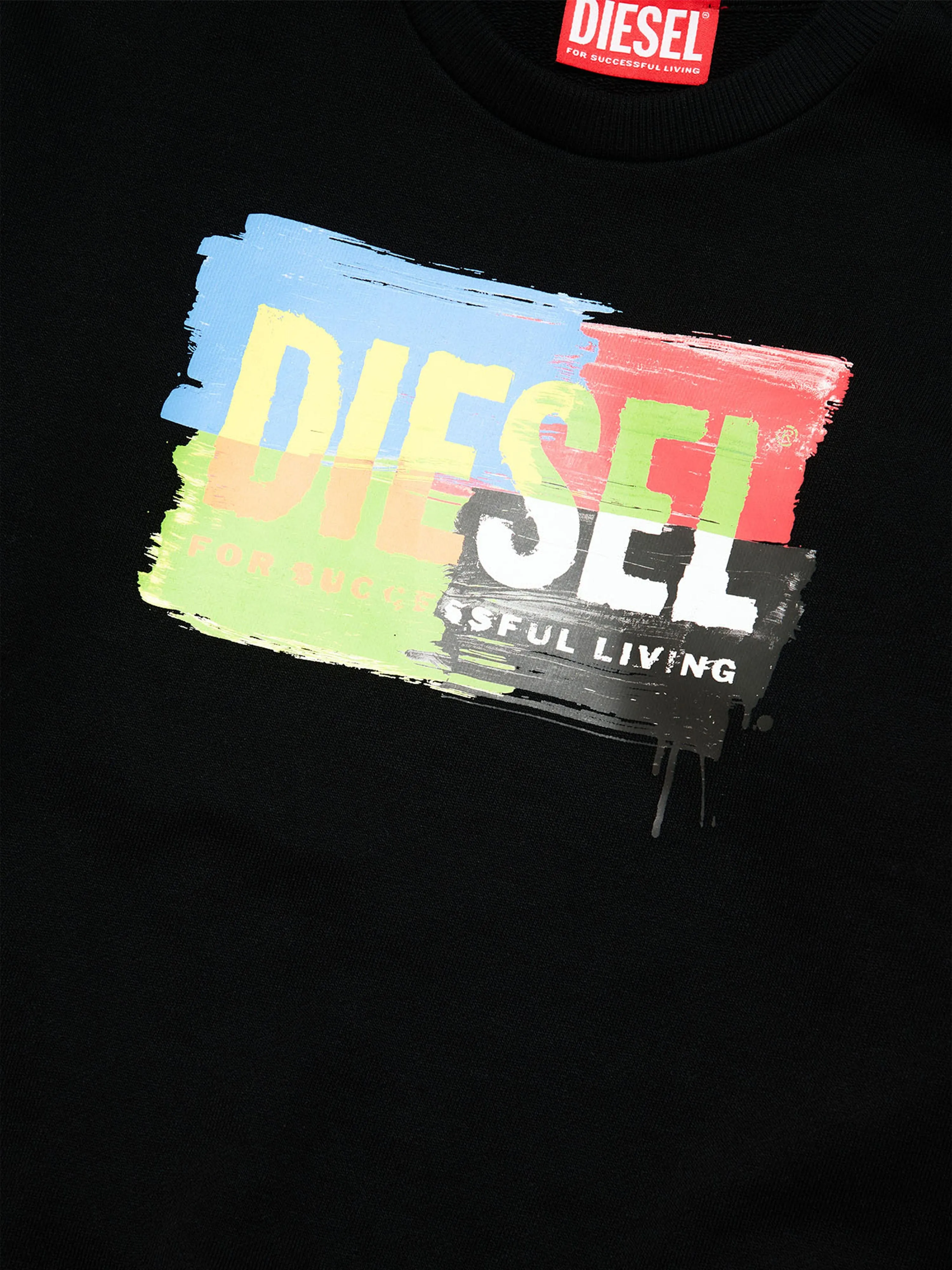 Diesel Kids Logo Print Sweatshirt in Black