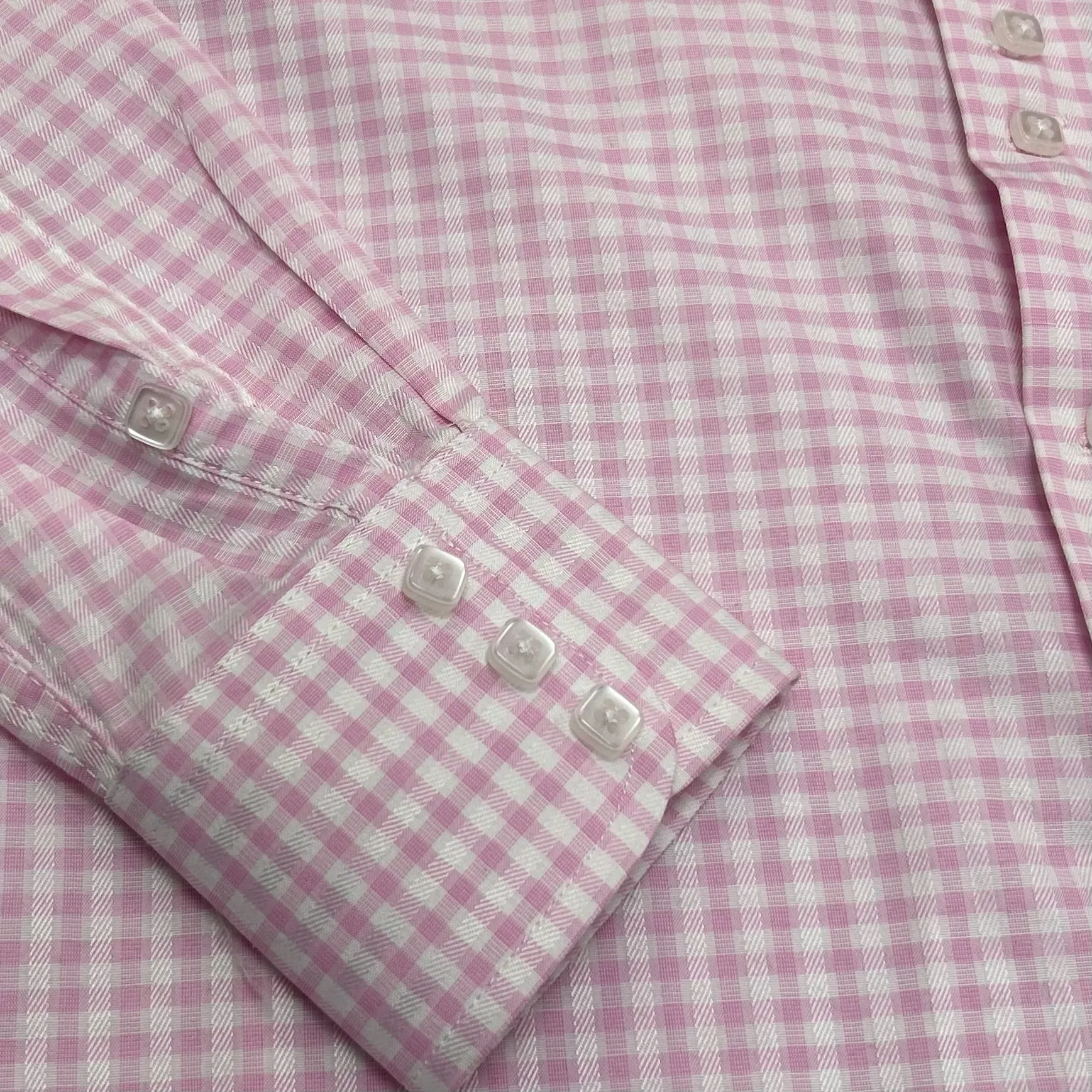 Elie Slim Fit Small Checkered Boys Dress Shirt - Pink