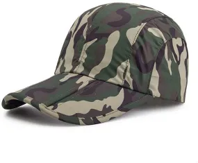 GADIEMKENSD Camo Black Camo Hat,Camouflage Baseball Cap,Breathable Running Quick Dry Folding Brim Hat