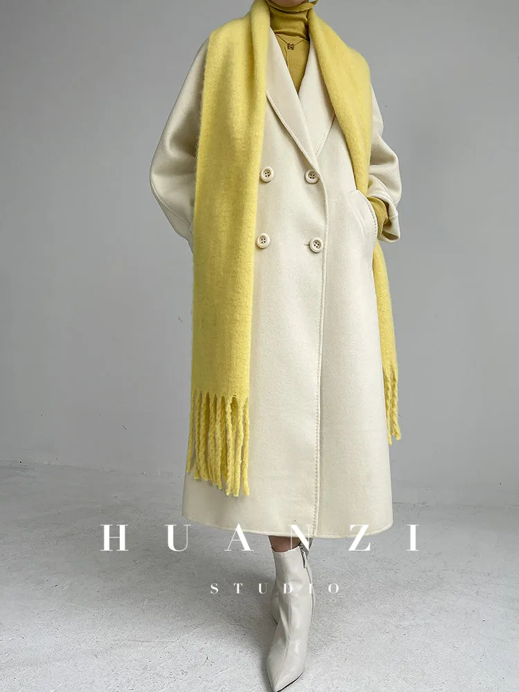 Huanzi high-end double-sided cashmere wool tweed blazer  coat - Vellor