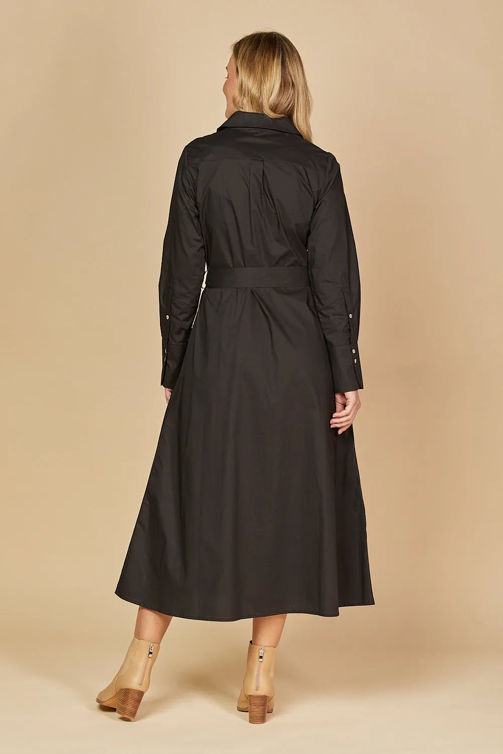 Kelly Poplin Dress in Black