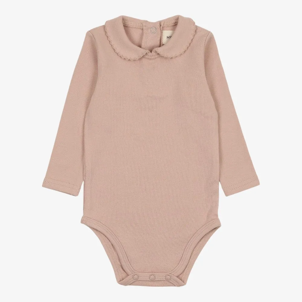 Knit Overall And Onesie - Dusty Pink