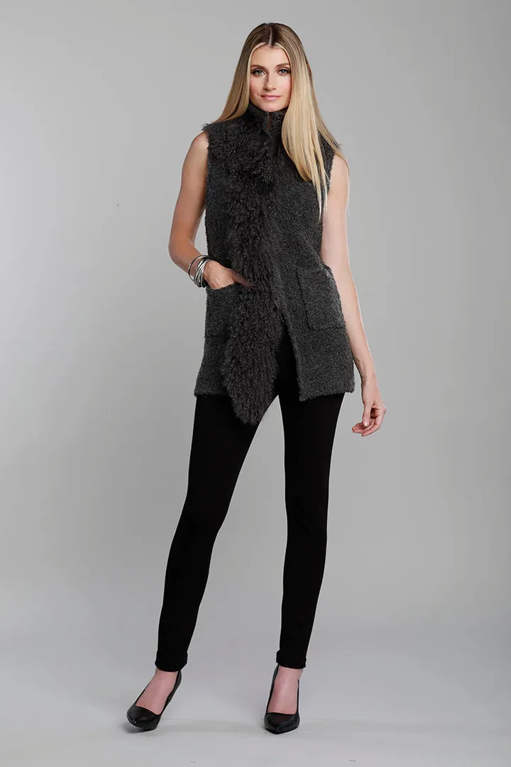 Knitted Mongolian Fur Vest