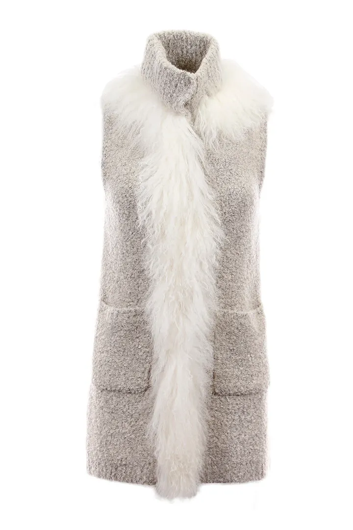 Knitted Mongolian Fur Vest