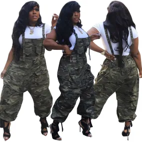 Large Pocket  Camouflage  Overall JumpSuit