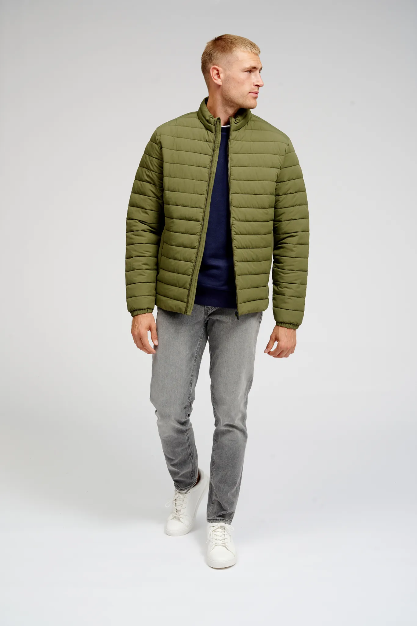 Light Puffer Jacket - Oliven