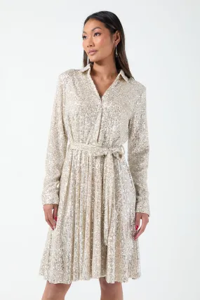 Marc Angelo Sequin shirt dress