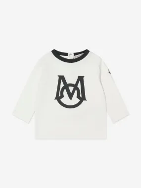 Moncler Enfant Baby Boys Long Sleeve Logo T-Shirt in White