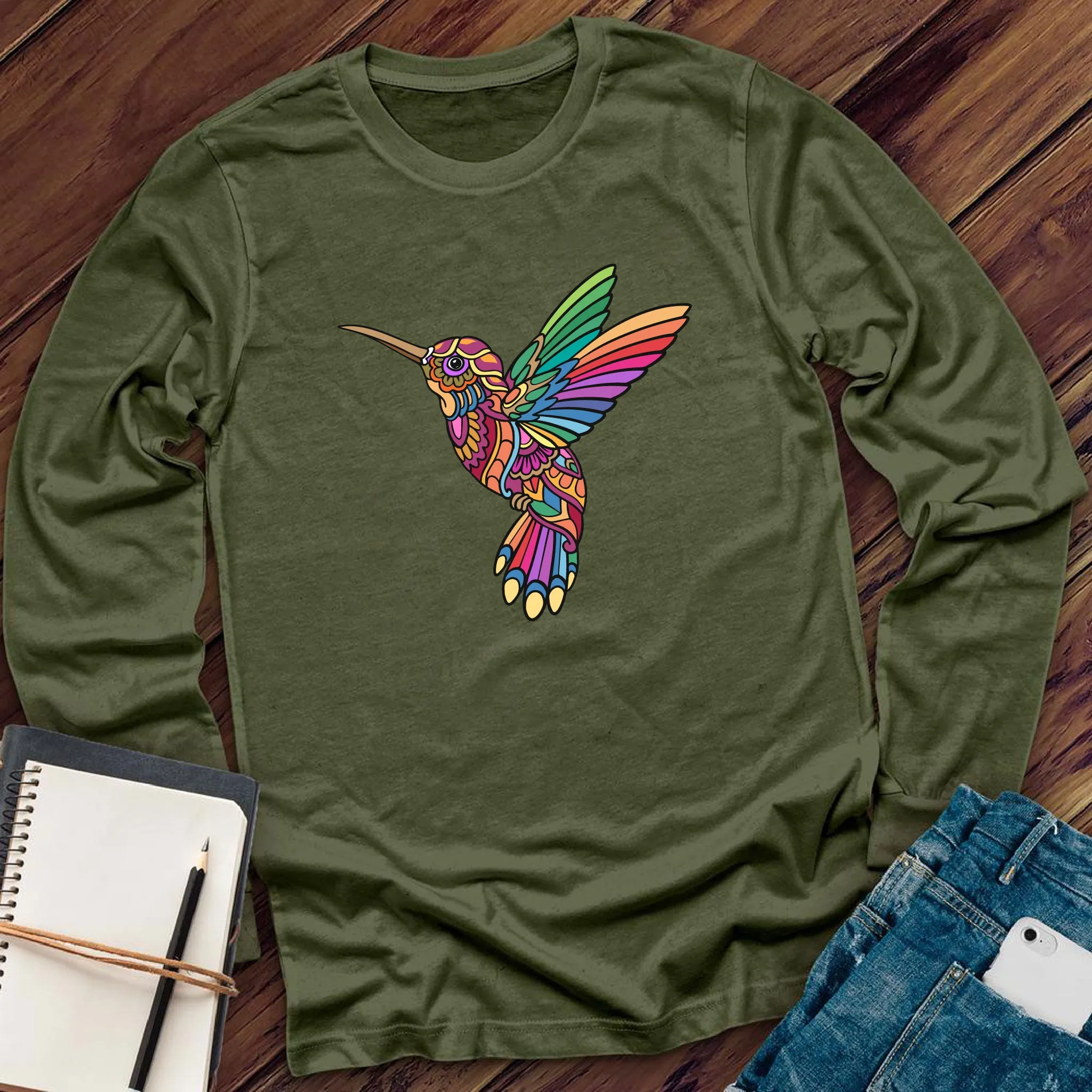 Mosaic Hummingbird Long Sleeve