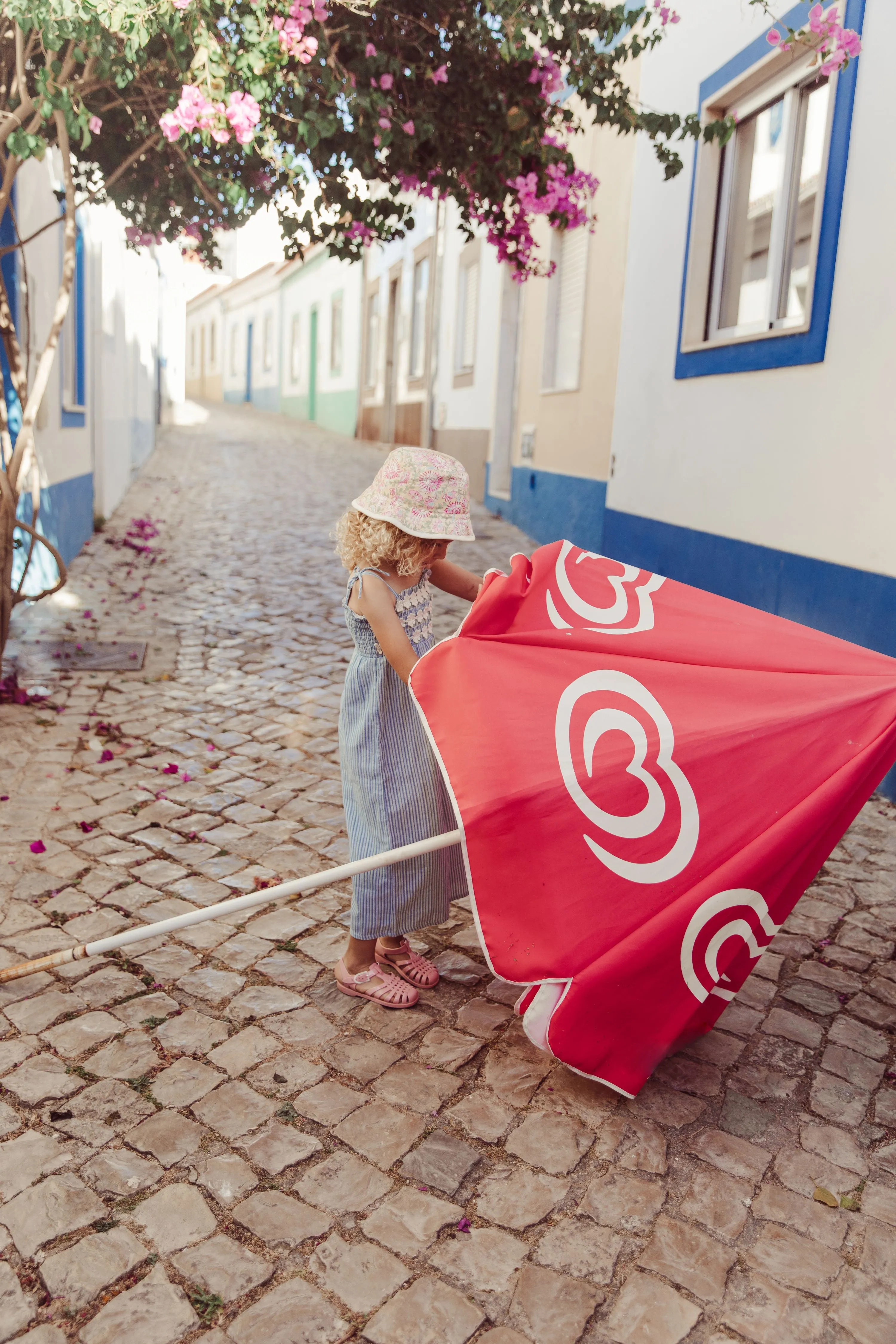 Overall Morli, Blue Parasol Stripes