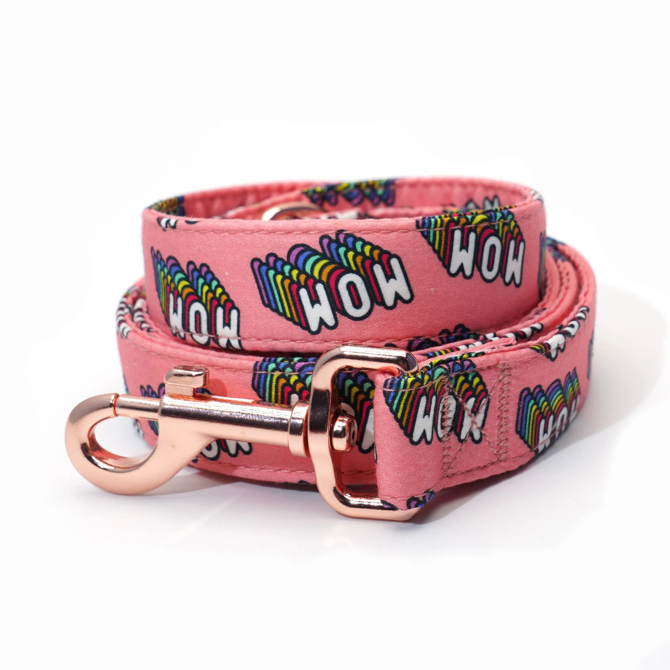 Red WOW/MOM Bow Collar | Personalized Collar And Leash