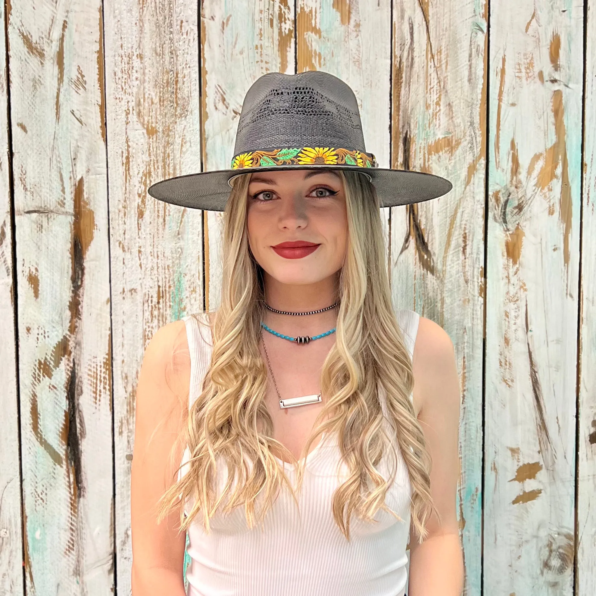 Rolling Around In The Sunflowers Straw Hat