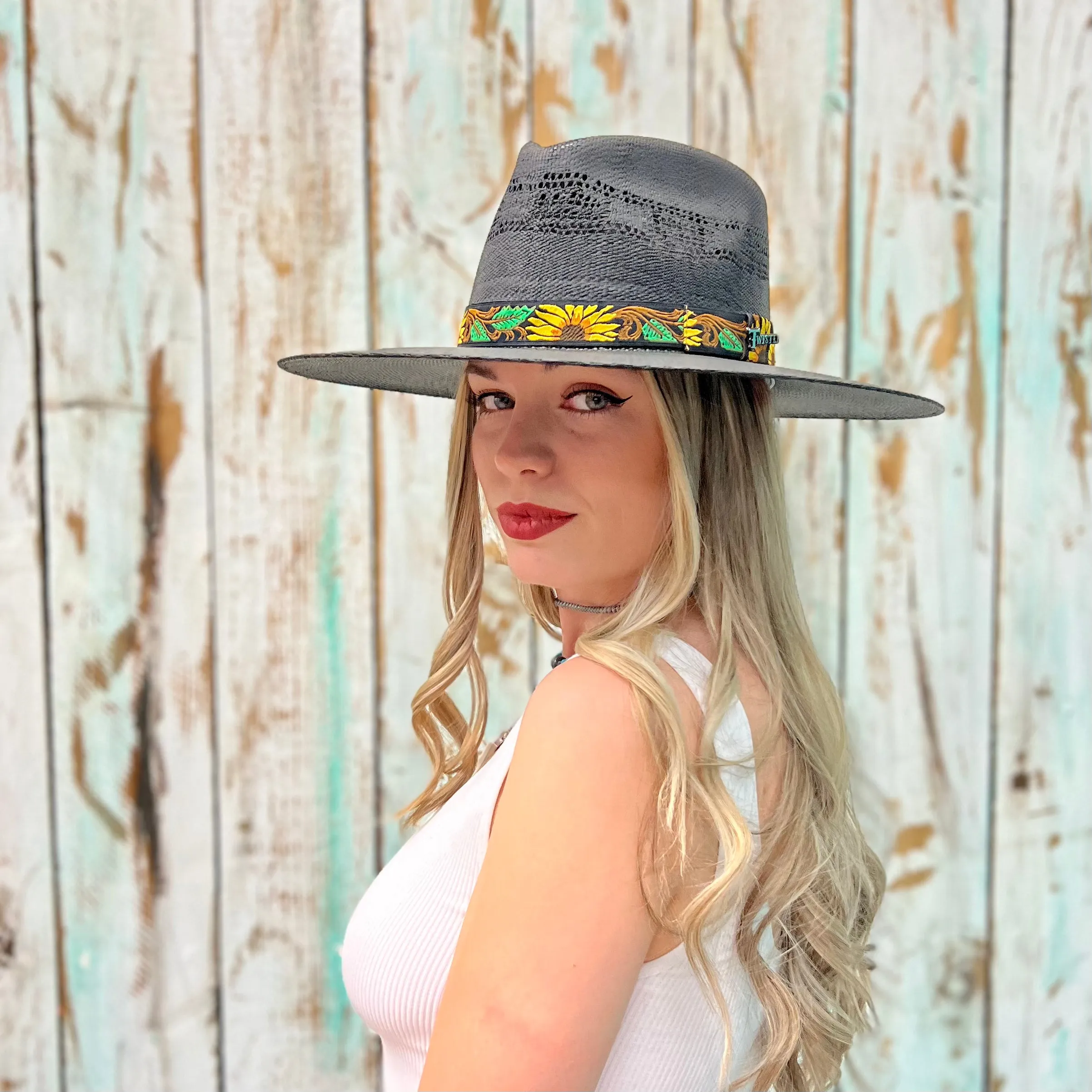 Rolling Around In The Sunflowers Straw Hat