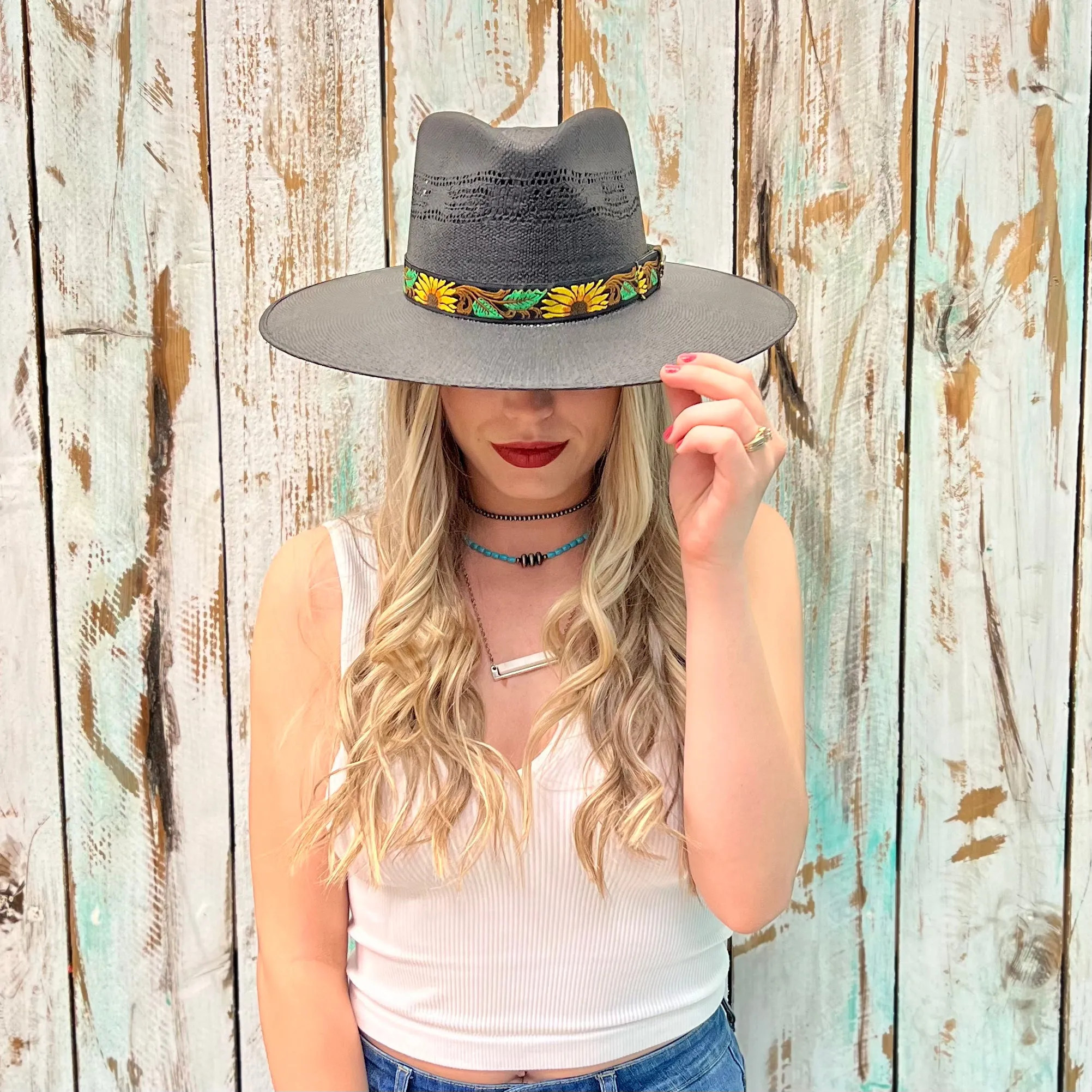 Rolling Around In The Sunflowers Straw Hat