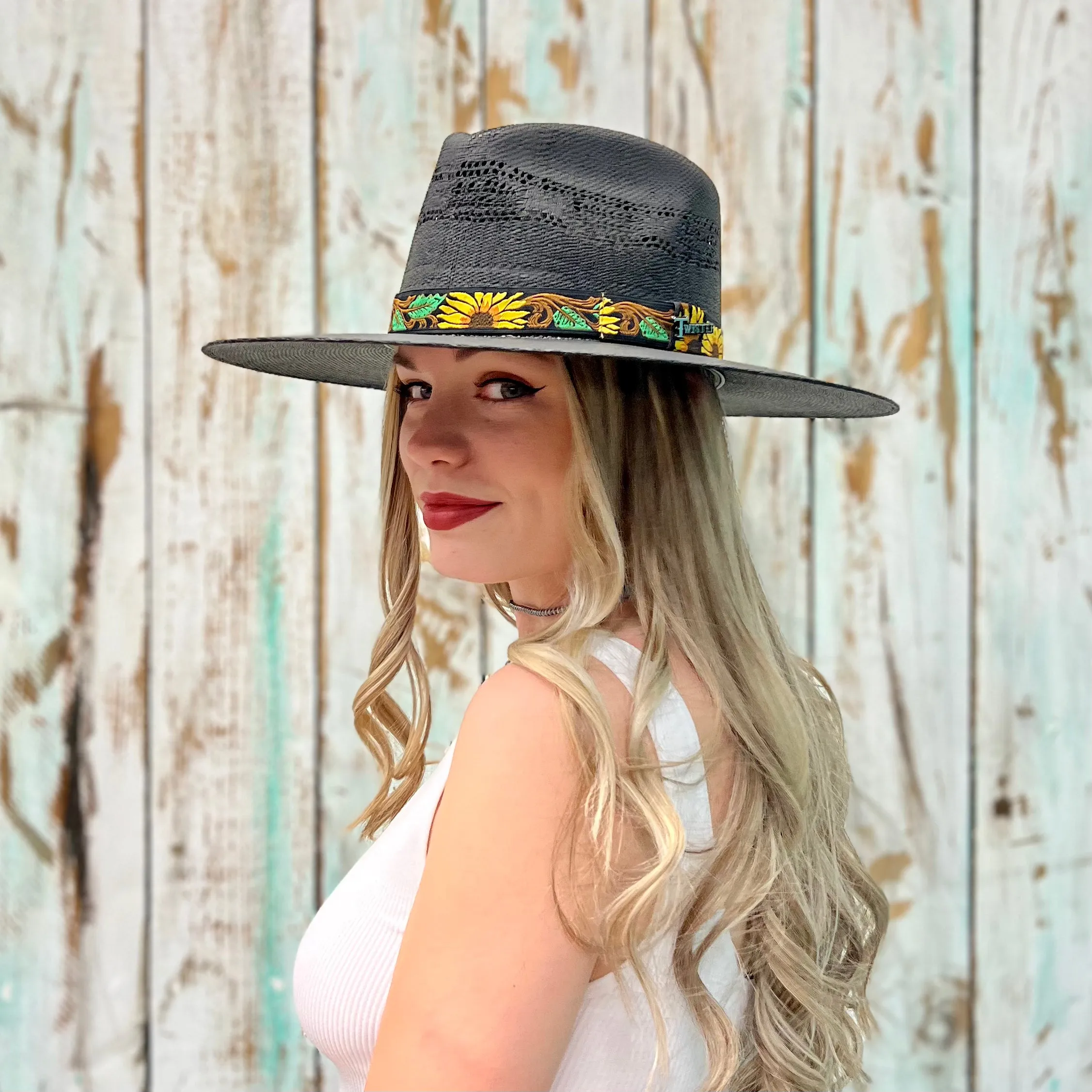 Rolling Around In The Sunflowers Straw Hat