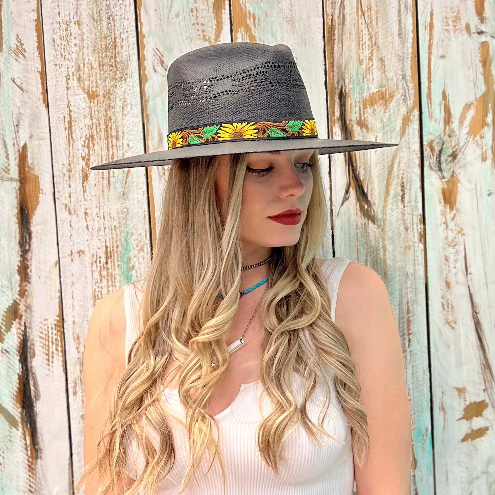 Rolling Around In The Sunflowers Straw Hat