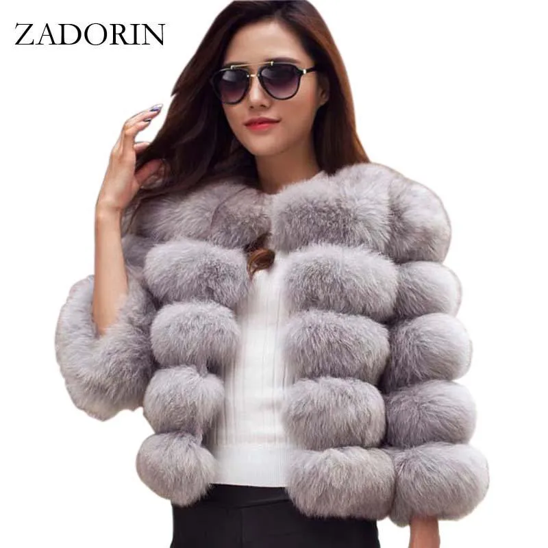 S-3XL Mink Coats Women 2017 Winter New Fashion Pink FAUX Fur Coat Elegant Thick Warm Outerwear Fake Fur Jacket Chaquetas Mujer