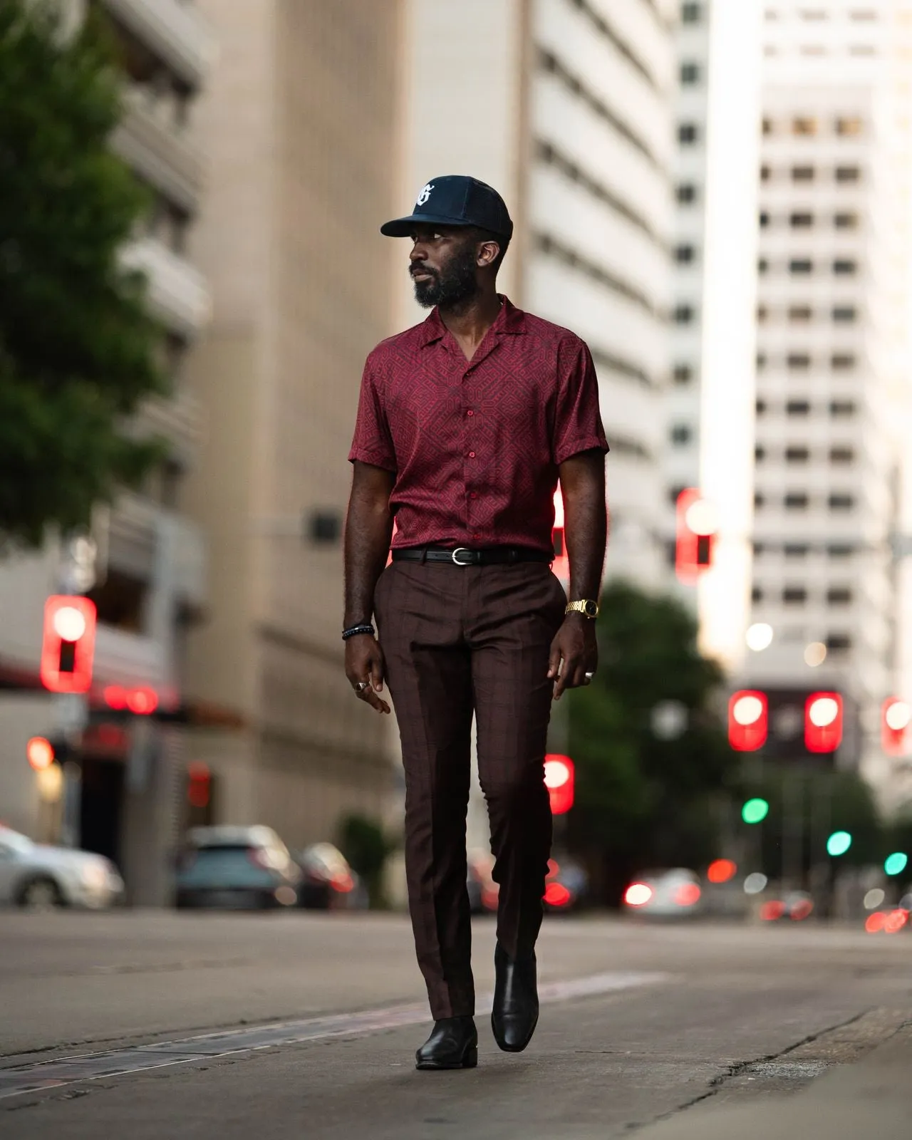 SG Camp Collar Shirt - Red Aztec