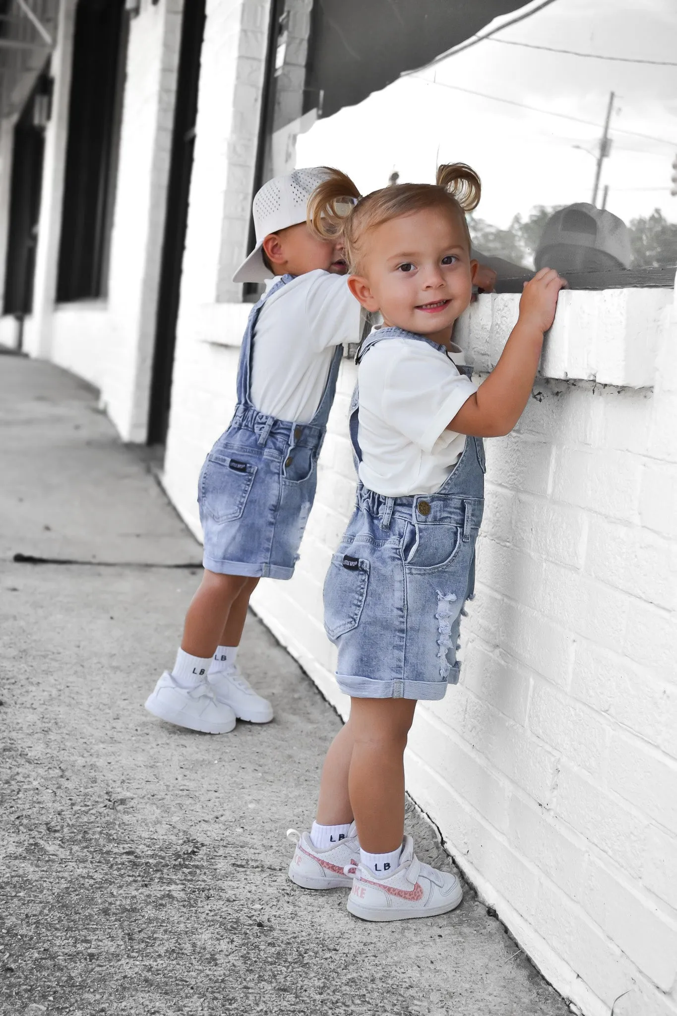 Shortie Denim Overall - Light Wash