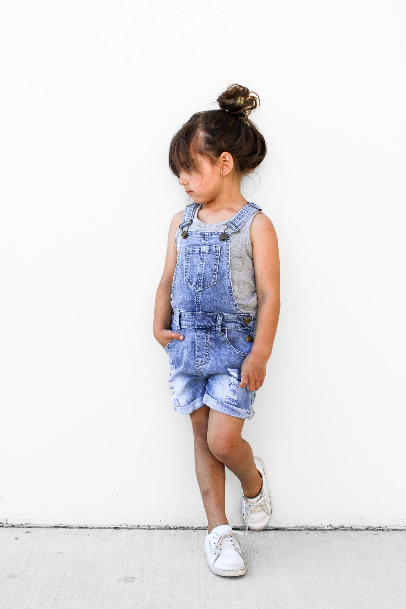 Shortie Denim Overall - Light Wash