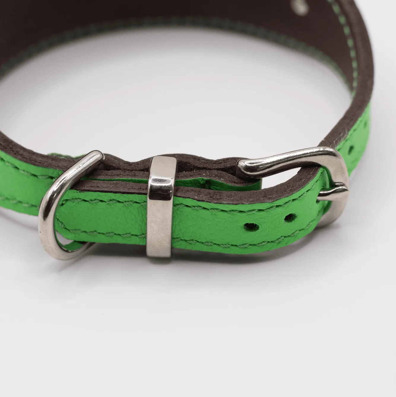 Soft Leather Hound Collar Bright Green