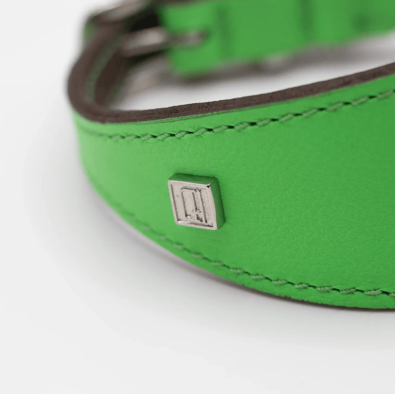 Soft Leather Hound Collar Bright Green