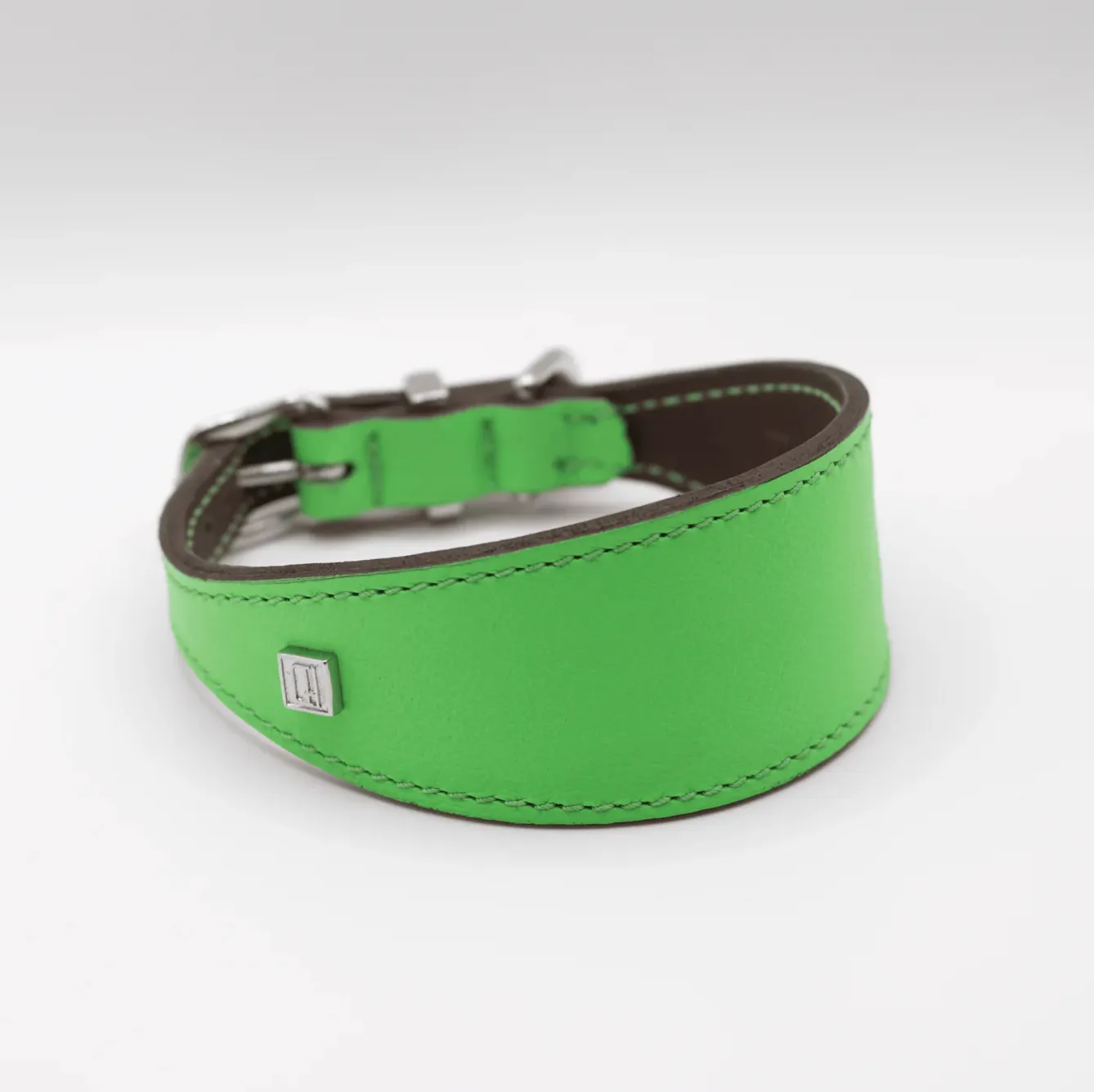 Soft Leather Hound Collar Bright Green