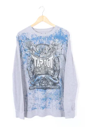 TAPOUT 'Engineered by Rage' Metallic Spell Out Long Sleeve Tee (XL)