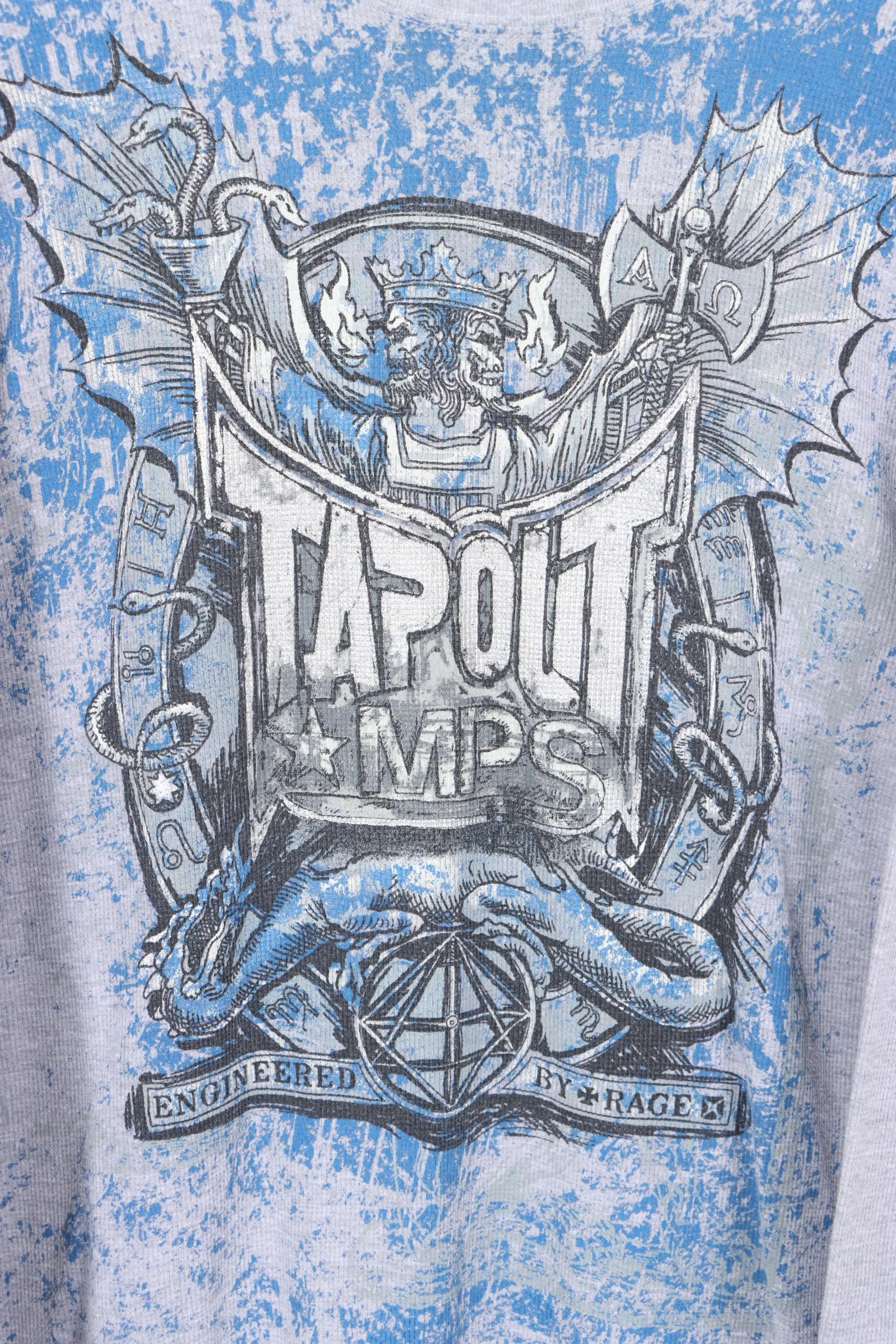 TAPOUT 'Engineered by Rage' Metallic Spell Out Long Sleeve Tee (XL)