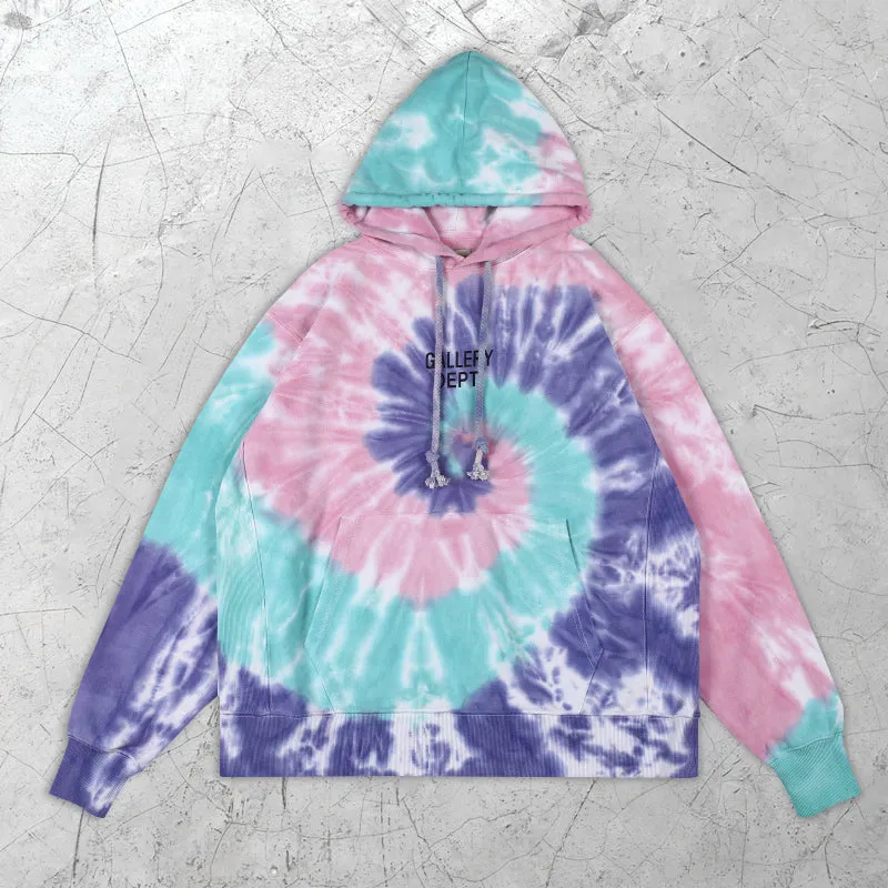 Tie-dyed spiral pattern sweatshirt