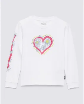 Vans Little Kids Daisy Hearts Long Sleeve T-Shirt - White