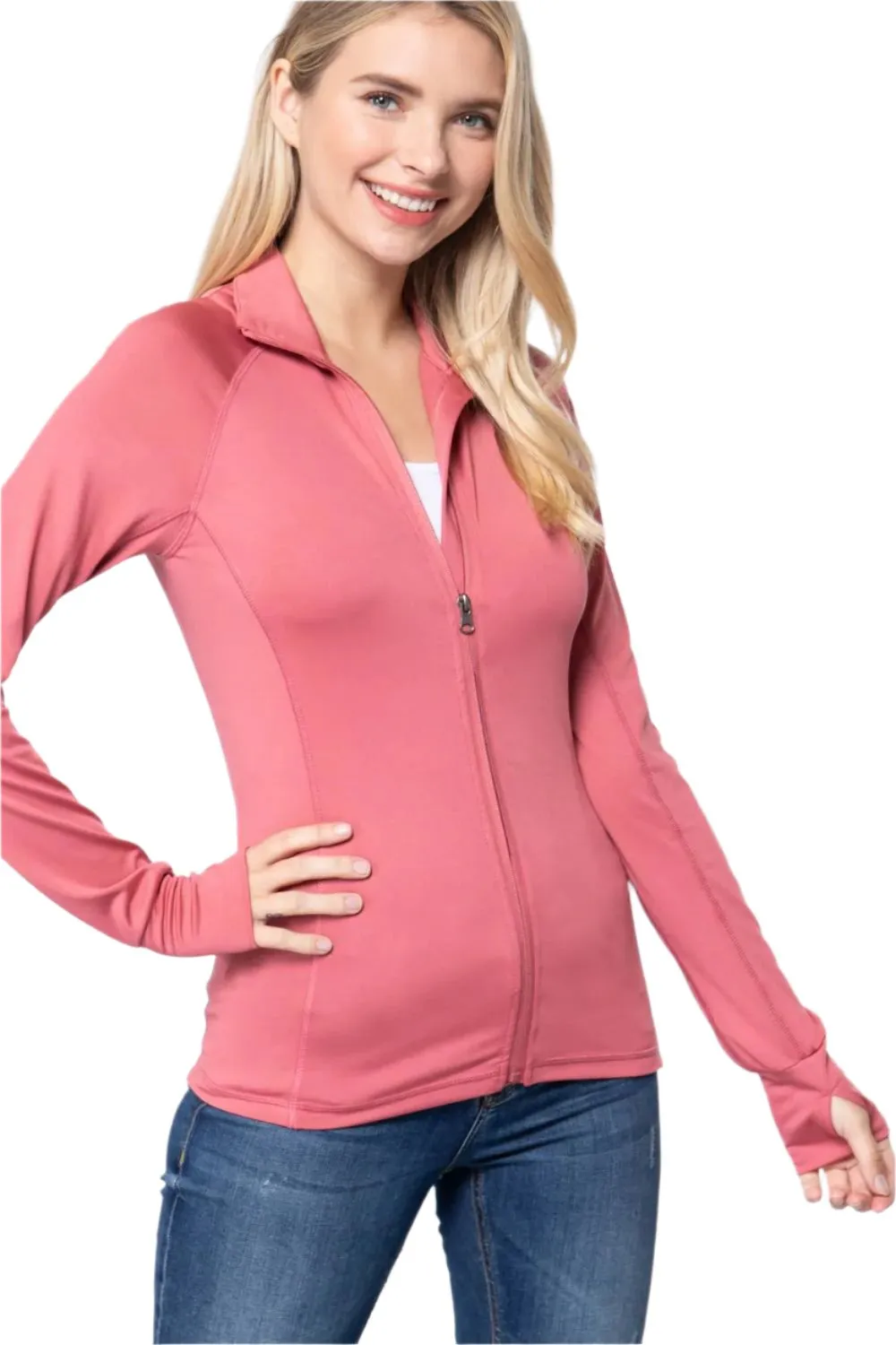 Womens Fitted Workout Track Jacket